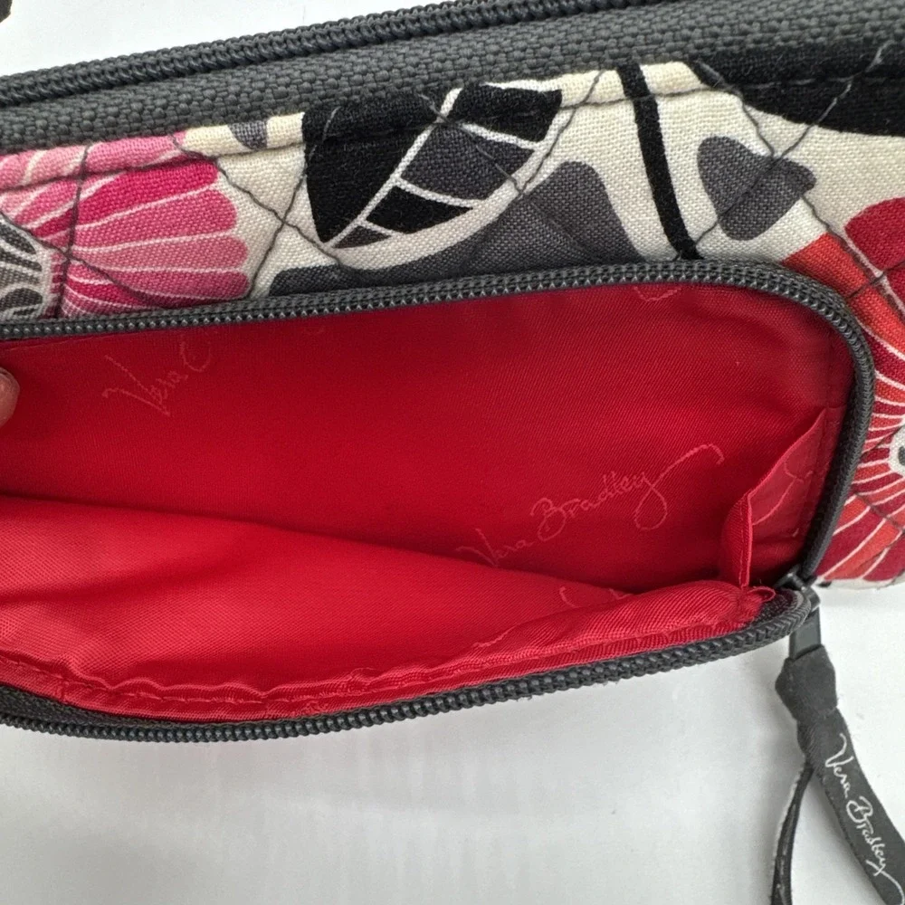 Vera Bradley Mod Floral Pink Zip-Around Wristlet Wallet 7 X 4.5